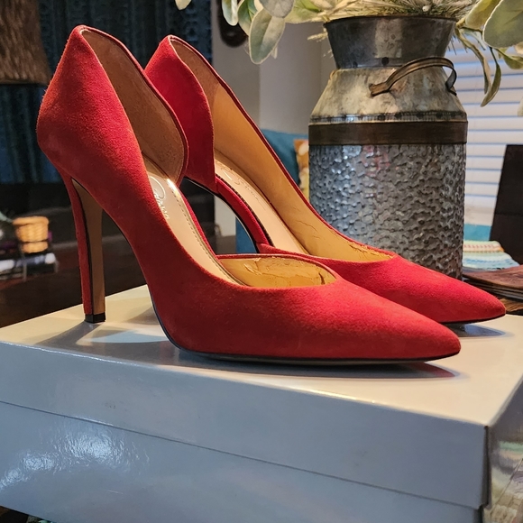 Jessica Simpson Red Pump Size 8.5M - Picture 4 of 8